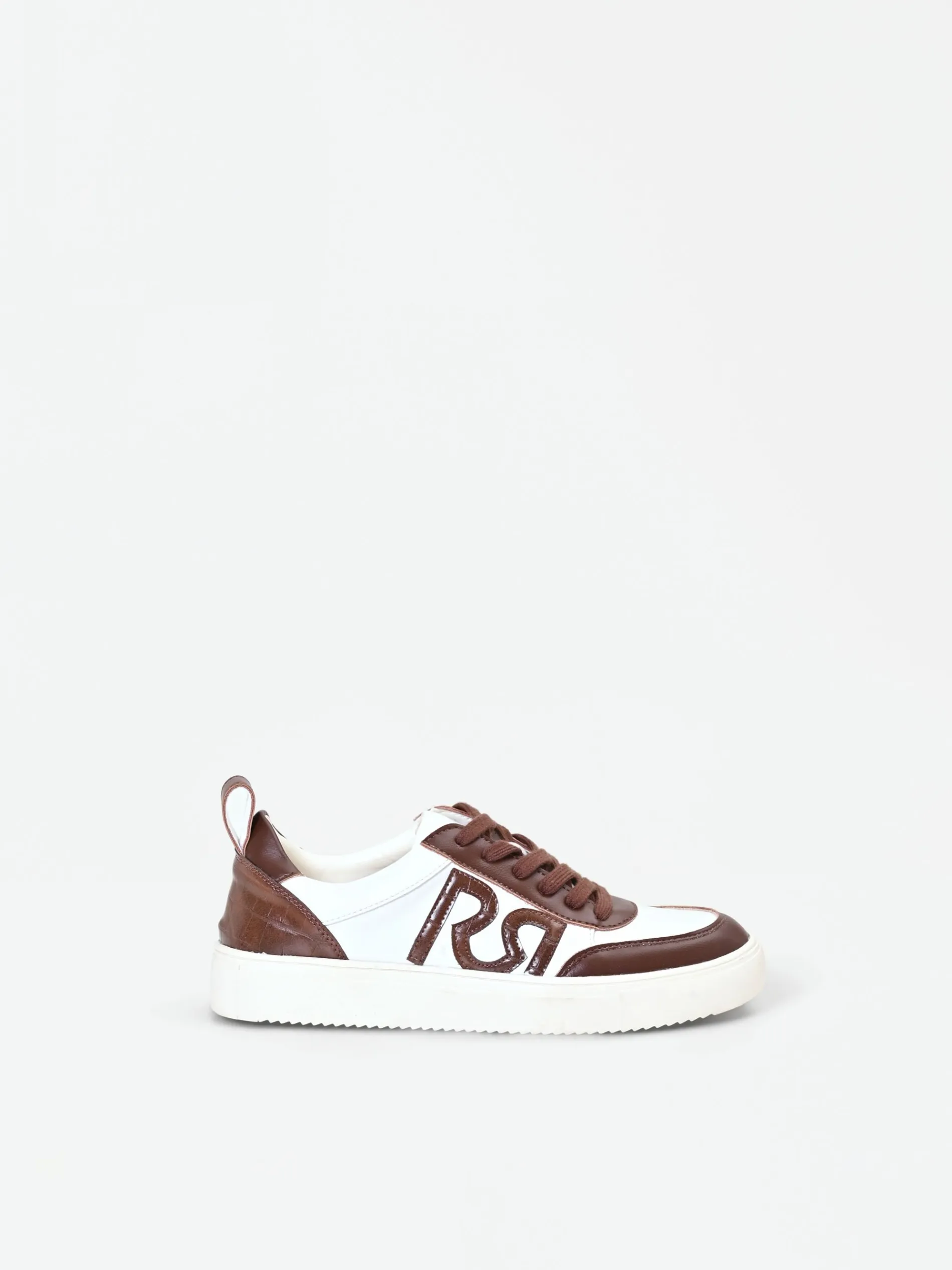 SNEAKER CIOCCOLATO CON INSERTI EFFETTO COCCODRILLO