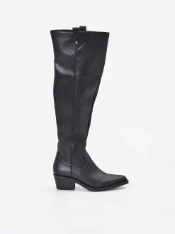 STIVALE NERO STILE TEXANO CON GAMBALE ALTO