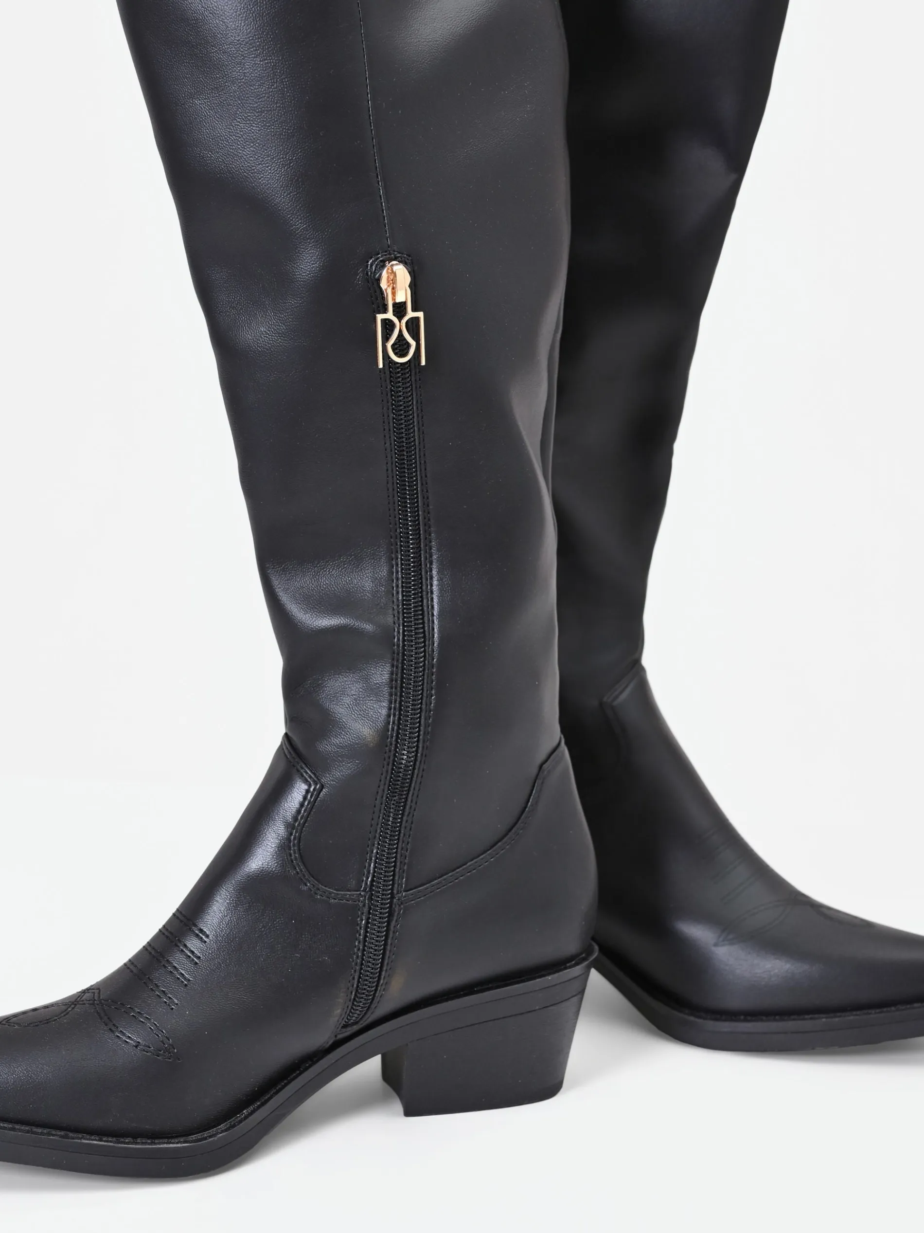 STIVALE NERO STILE TEXANO CON GAMBALE ALTO
