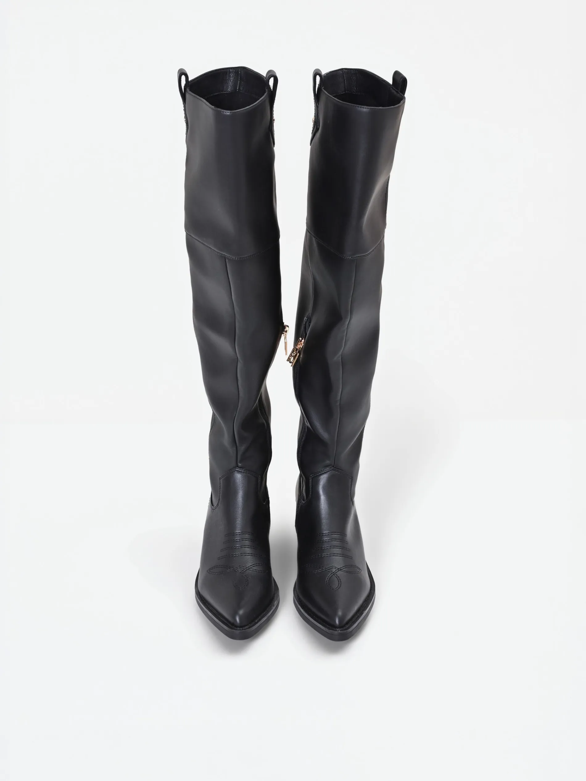 STIVALE NERO STILE TEXANO CON GAMBALE ALTO
