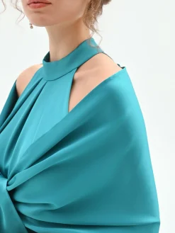 STOLA ATELIER EFFETTO MANTELLA VERDE SMERALDO
