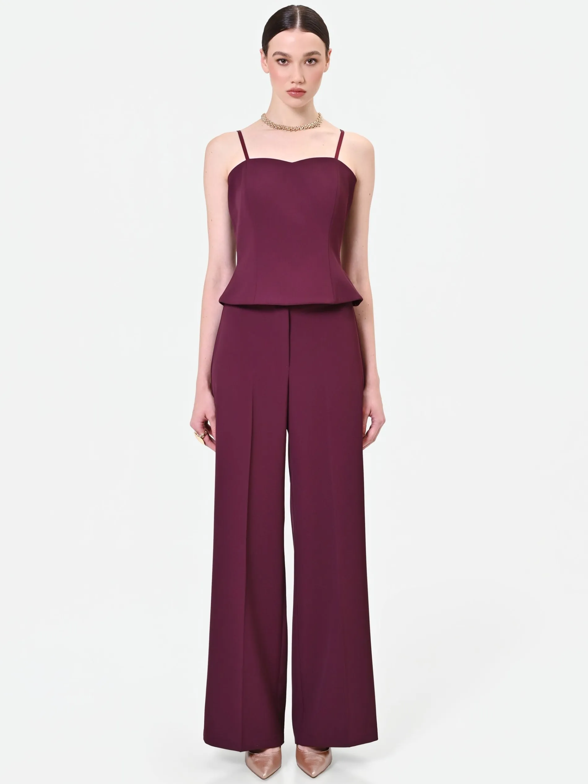 TOP BORDEAUX CON SCOLLO A CUORE