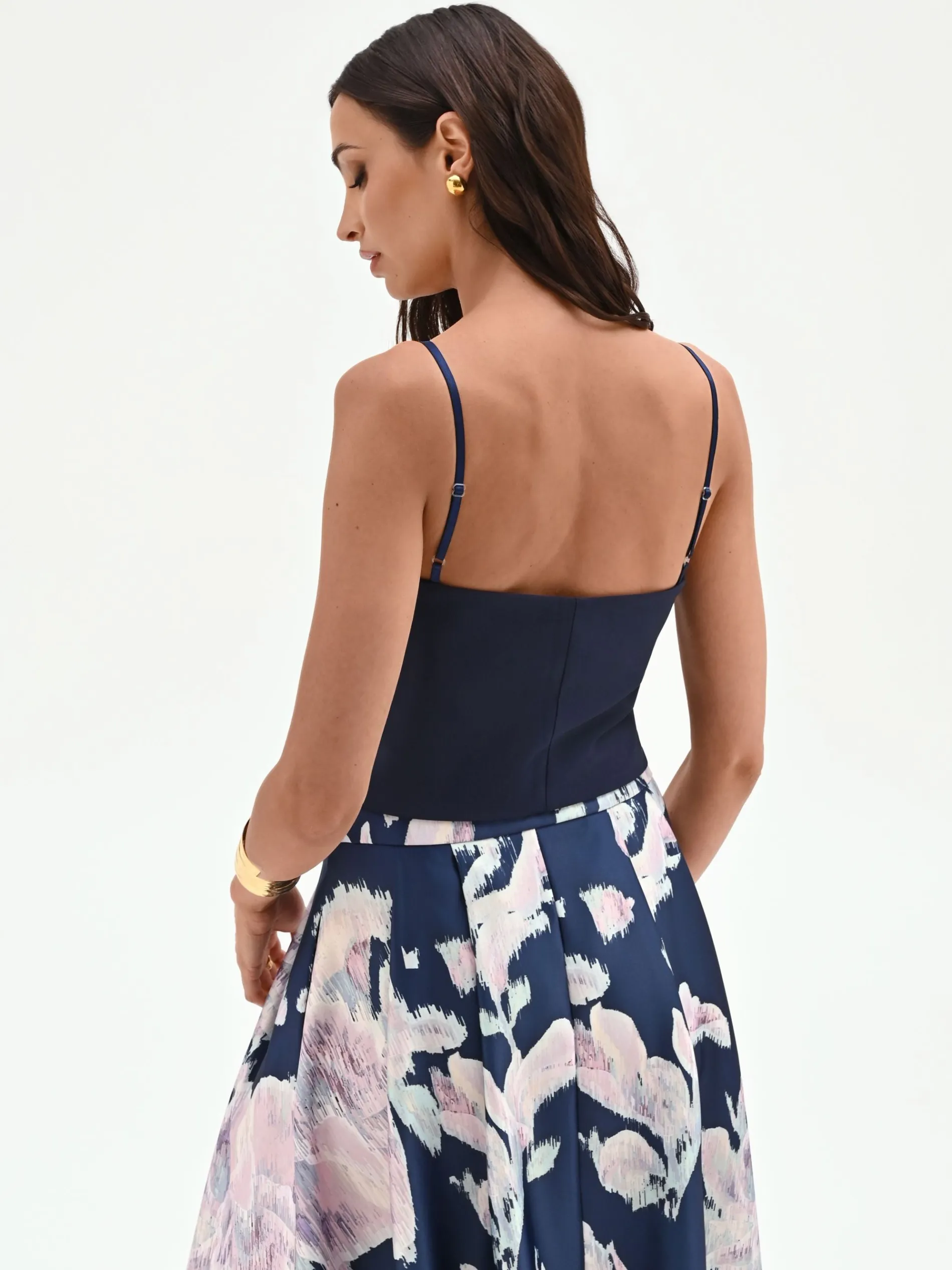 TOP BUSTIER BLU CON SCOLLO A CUORE