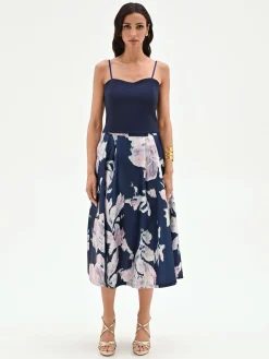 TOP BUSTIER BLU CON SCOLLO A CUORE