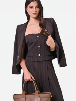 TOP BUSTIER GESSATO TESTA DI MORO