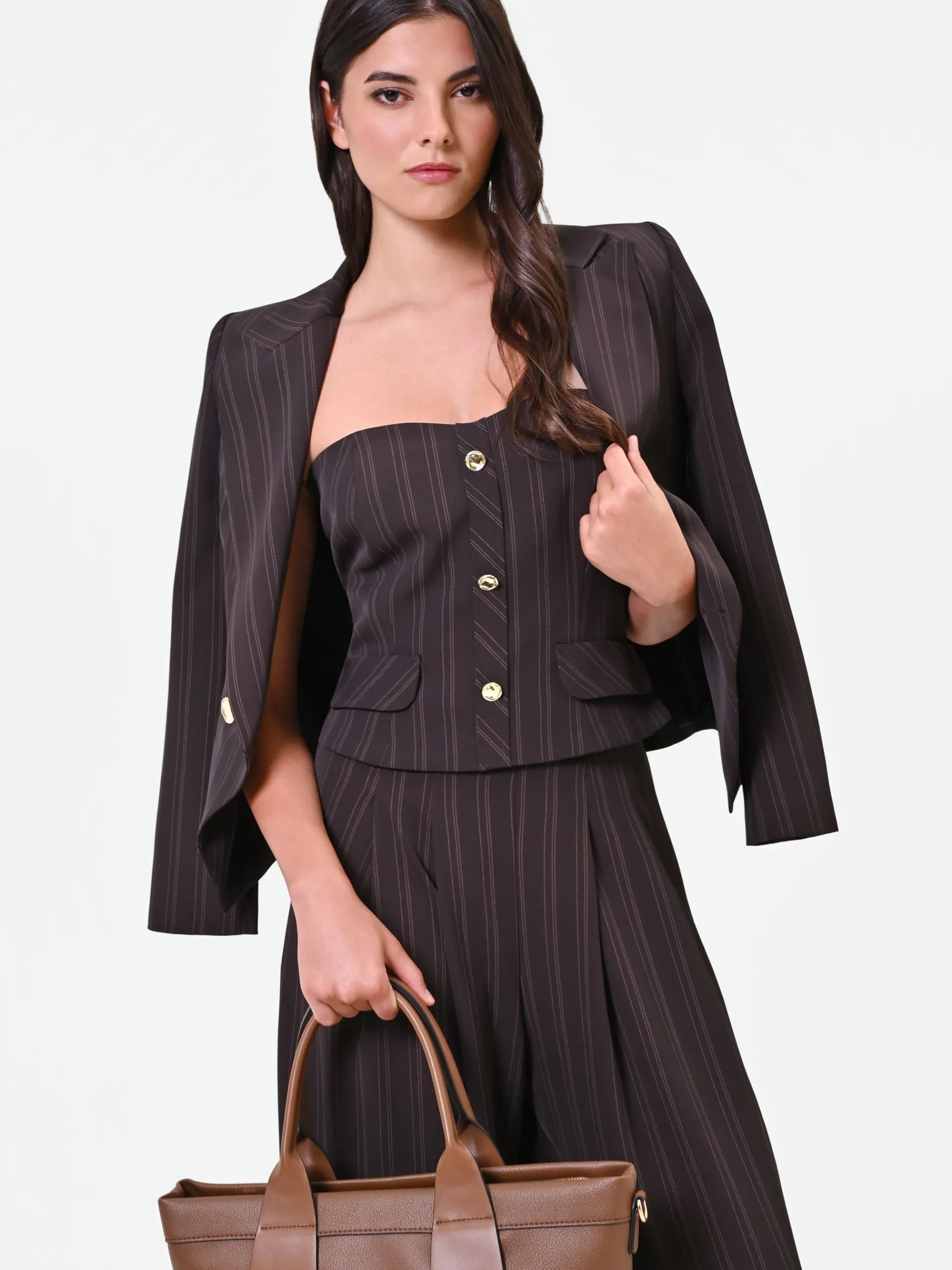 TOP BUSTIER GESSATO TESTA DI MORO