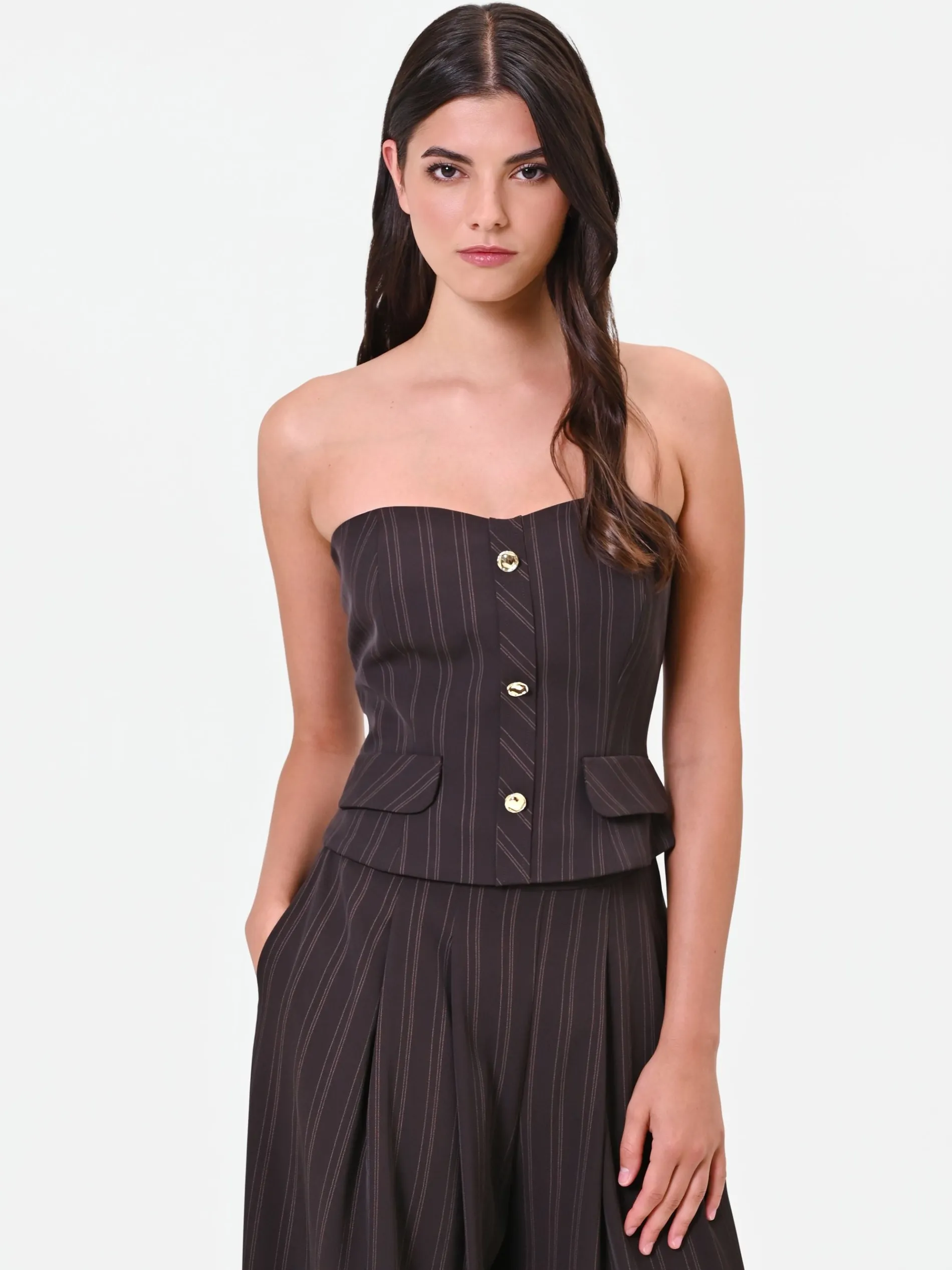 TOP BUSTIER GESSATO TESTA DI MORO