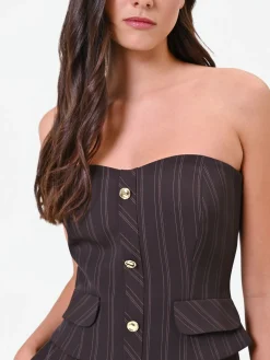 TOP BUSTIER GESSATO TESTA DI MORO