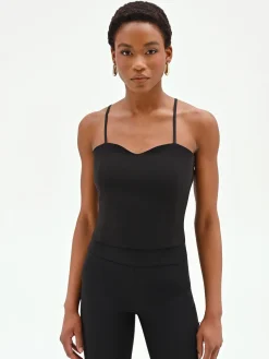 TOP BUSTIER NERO CON DOPPIE SPALLINE