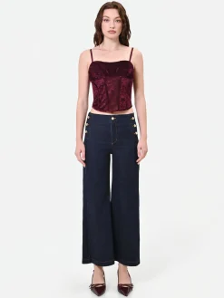 TOP CORSETTO BORDEAUX IN VELLUTO