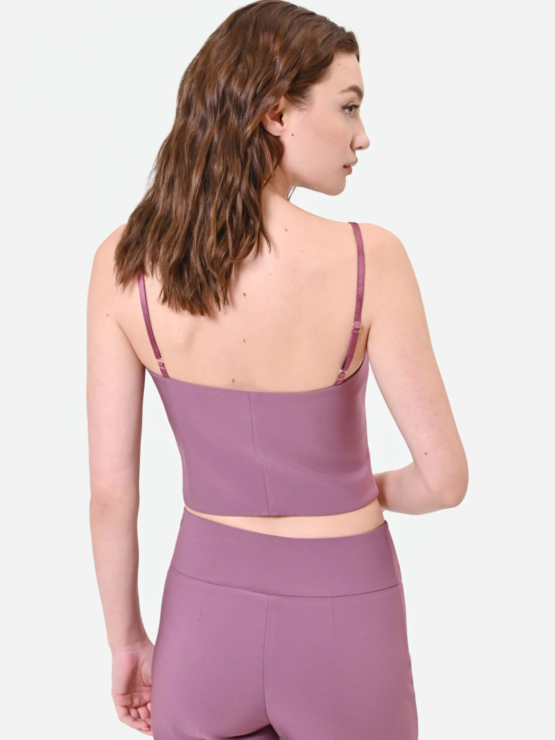 TOP CROP ROSA ANTICO STILE BUSTIER