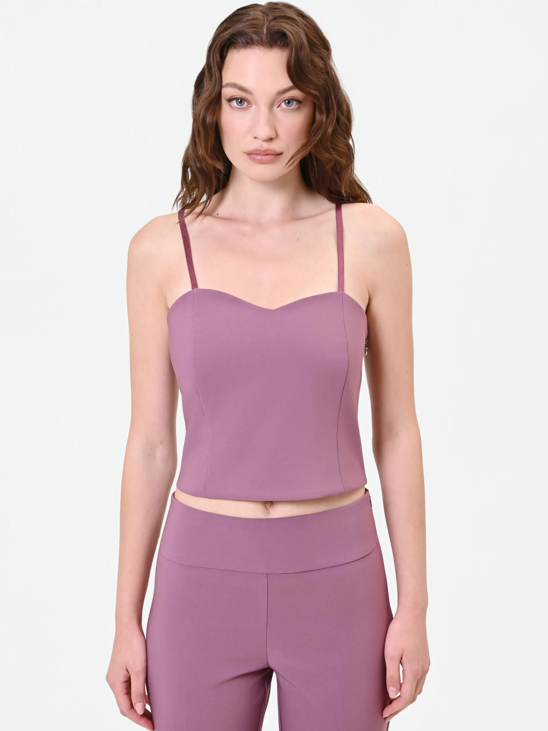 TOP CROP ROSA ANTICO STILE BUSTIER