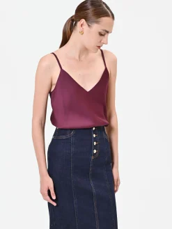 TOP LINGERIE IN RASO BORDEAUX ROSSO