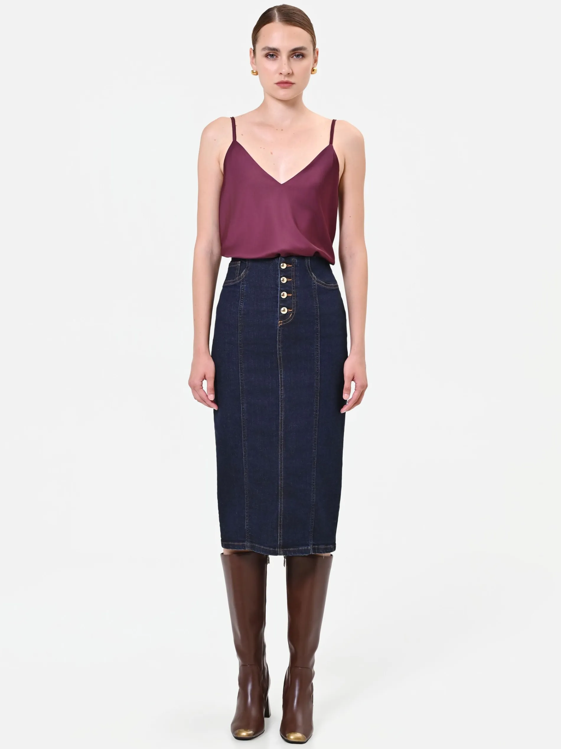 TOP LINGERIE IN RASO BORDEAUX ROSSO