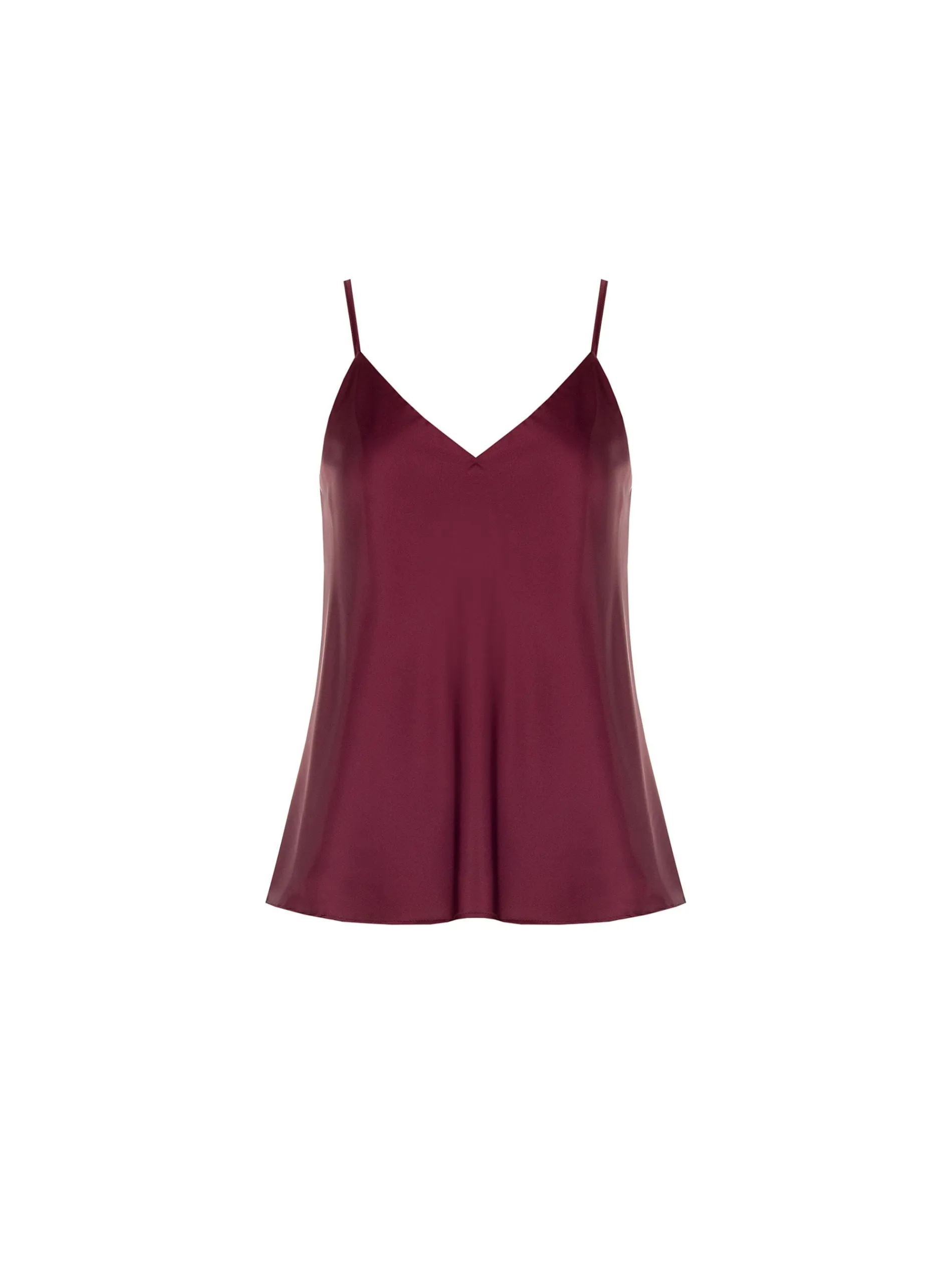 TOP LINGERIE IN RASO BORDEAUX ROSSO
