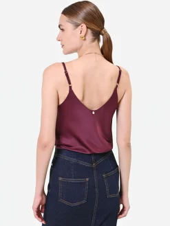 TOP LINGERIE IN RASO BORDEAUX ROSSO