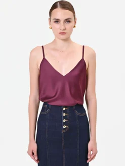 TOP LINGERIE IN RASO BORDEAUX ROSSO