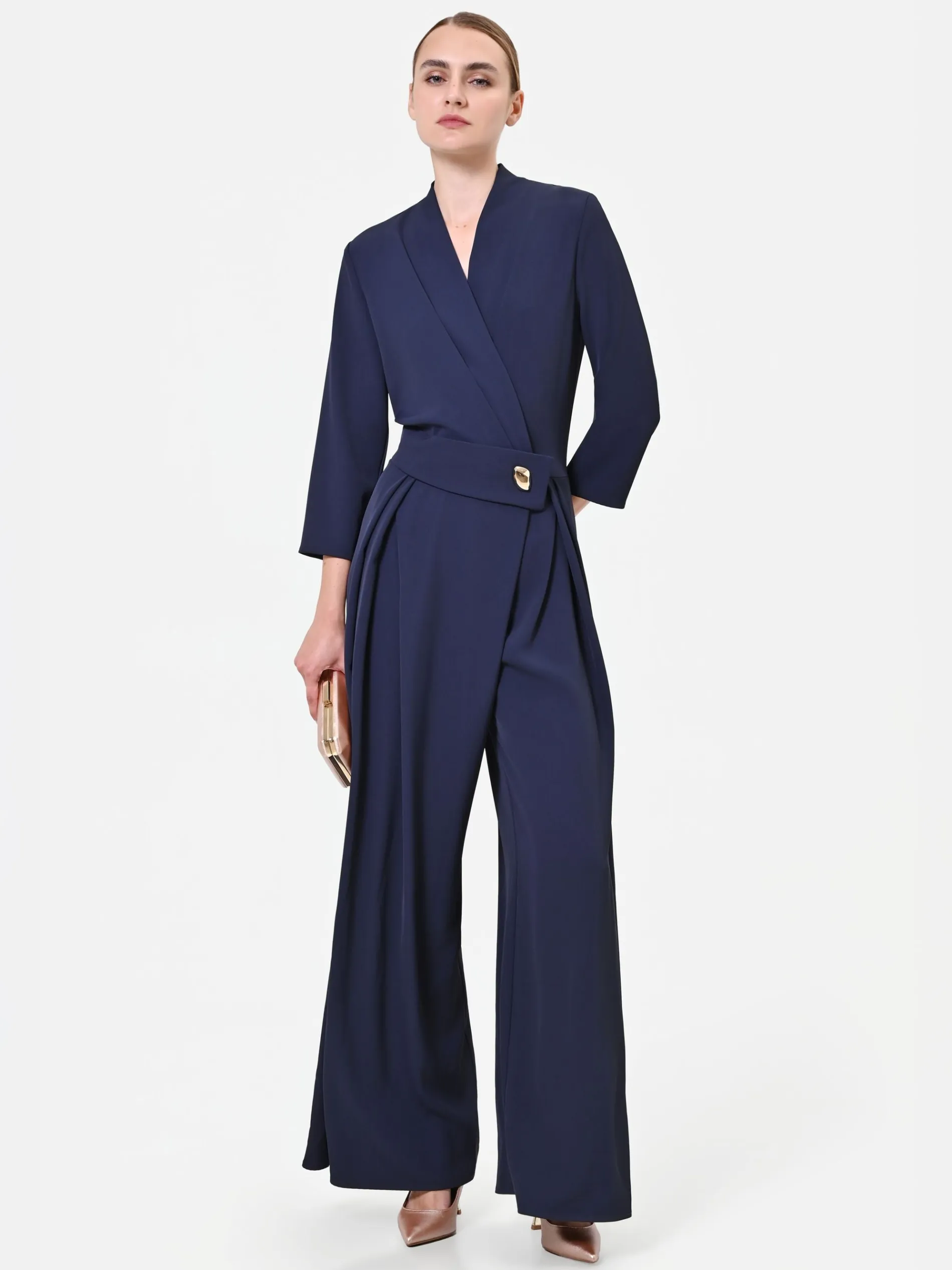 TUTA BLU CON BOTTONE DESIGN