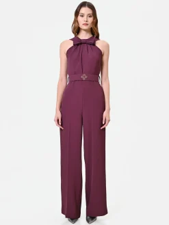 TUTA BORDEAUX CON MAXI FIOCCO AL COLLO