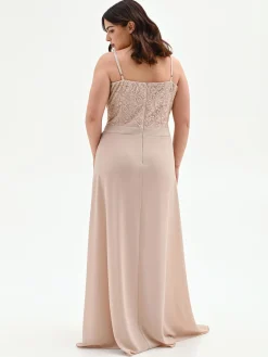 TUTA CURVY TORTORA BEIGE CON CORPETTO IN PIZZO