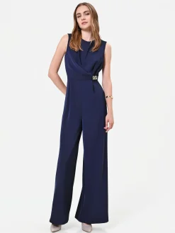 TUTA INTERA BLU NAVY CON DRAPPEGGIO