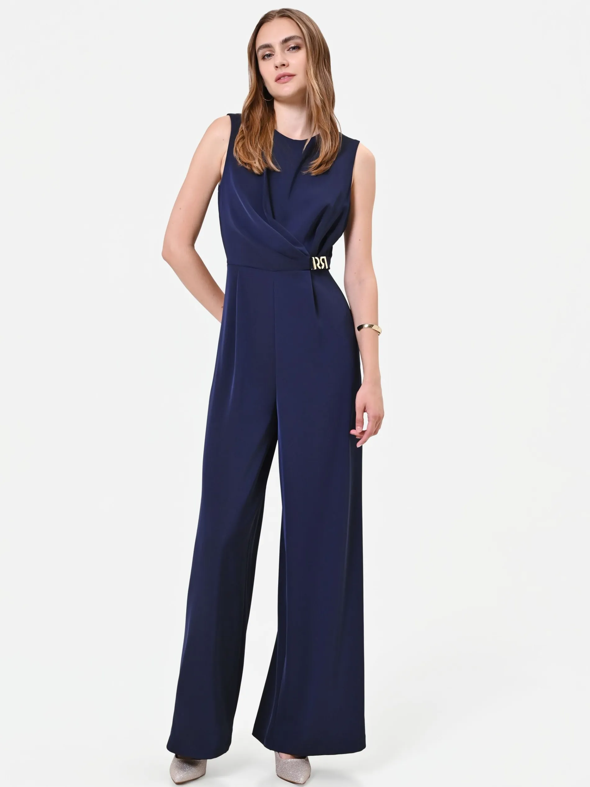 TUTA INTERA BLU NAVY CON DRAPPEGGIO