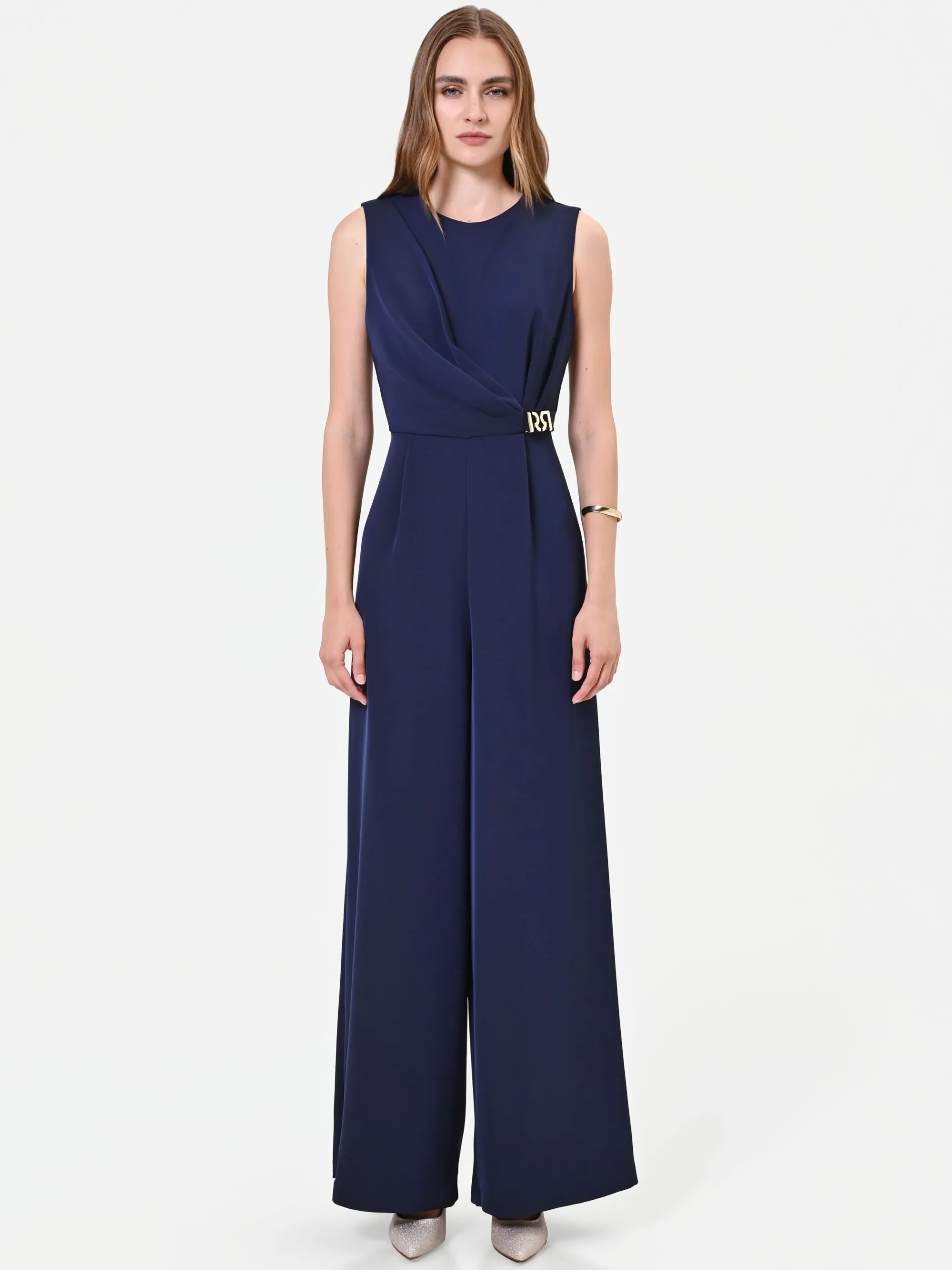 TUTA INTERA BLU NAVY CON DRAPPEGGIO