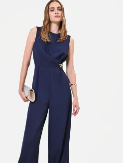 TUTA INTERA BLU NAVY CON DRAPPEGGIO