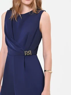 TUTA INTERA BLU NAVY CON DRAPPEGGIO