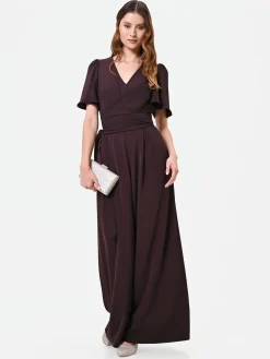 TUTA MARRONE TESTA DI MORO CON PANTALONI PALAZZO