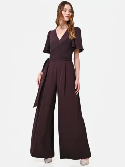 TUTA MARRONE TESTA DI MORO CON PANTALONI PALAZZO