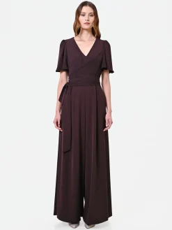 TUTA MARRONE TESTA DI MORO CON PANTALONI PALAZZO