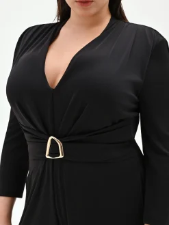 TUTA NERA CURVY PALAZZO IN JERSEY FLUIDO