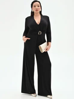 TUTA NERA CURVY PALAZZO IN JERSEY FLUIDO