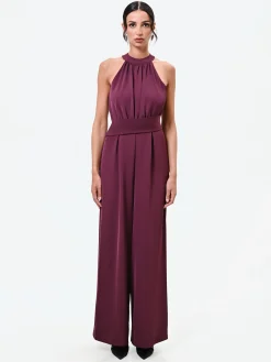 TUTA ROSSO BORDEAUX CON PANTALONE PALAZZO