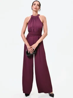 TUTA ROSSO BORDEAUX CON PANTALONE PALAZZO