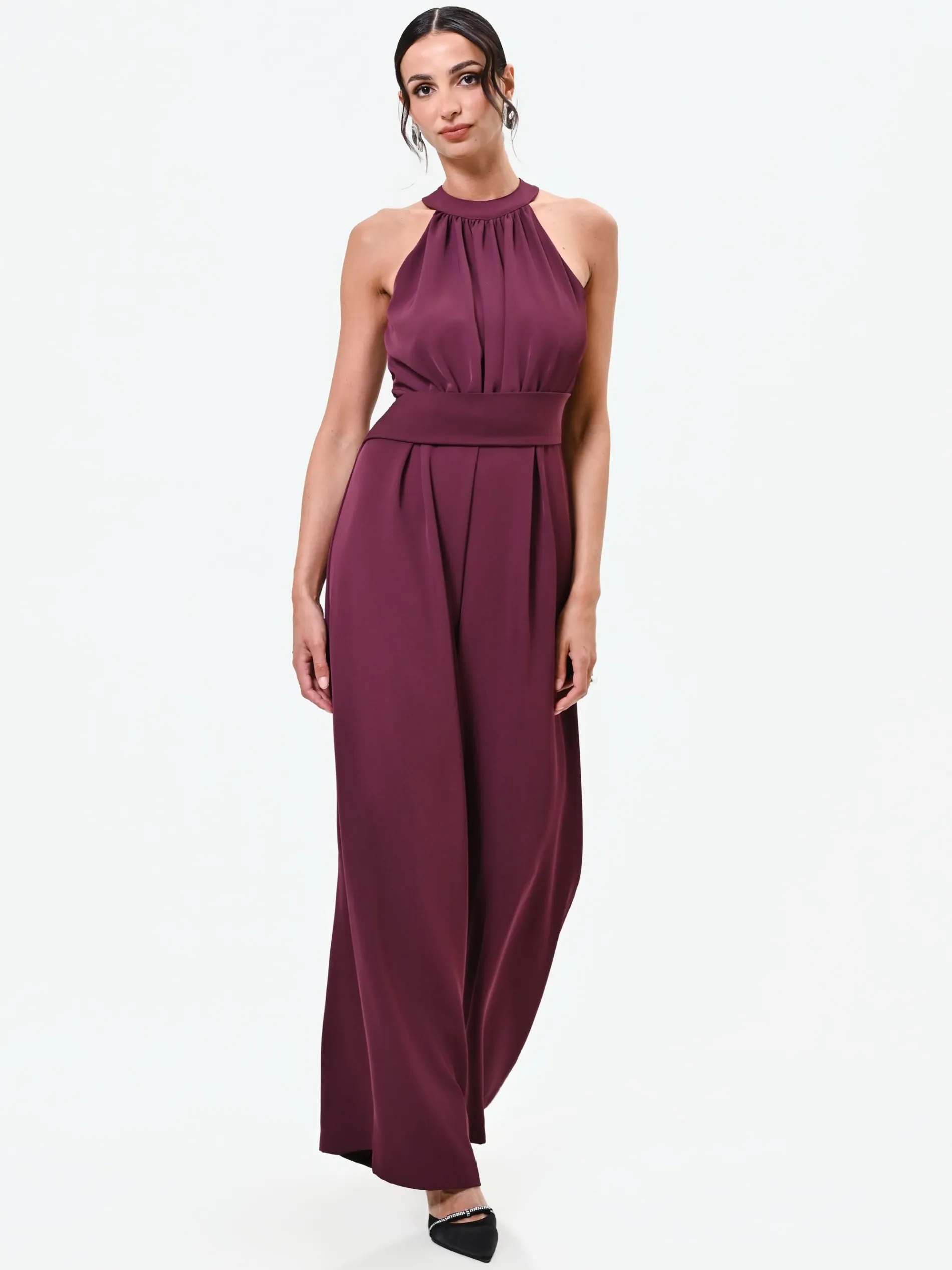 TUTA ROSSO BORDEAUX CON PANTALONE PALAZZO